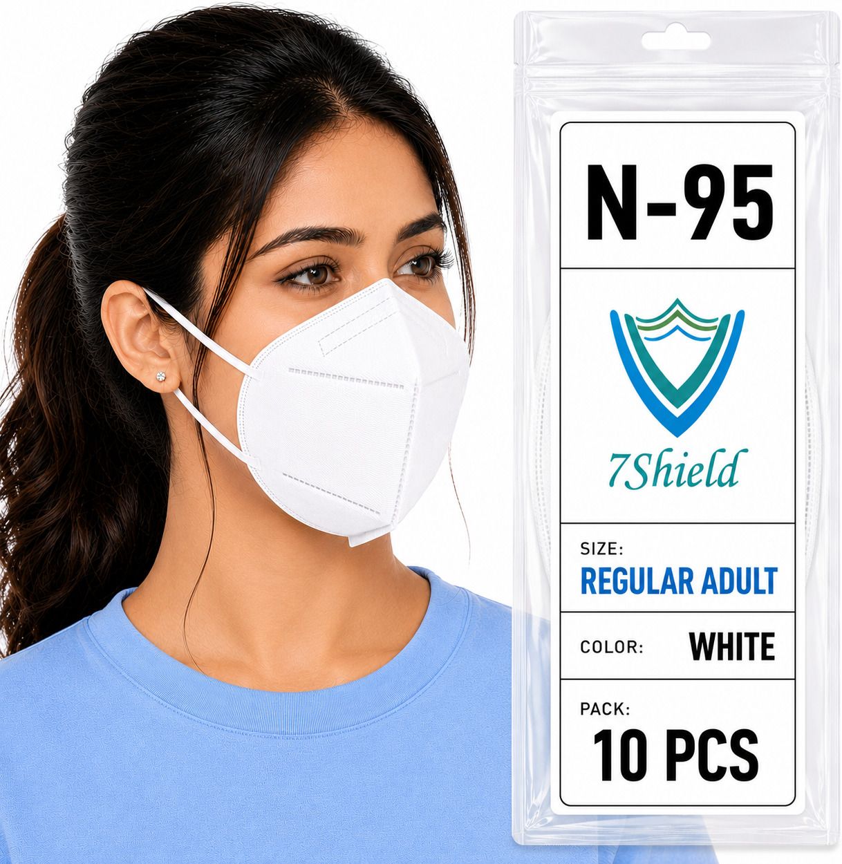 White N95 Medical Mask High-Performance Healthcare and Personal Use 6-Ply White N-95 Washable, Reusable, Water Resistant-image-48