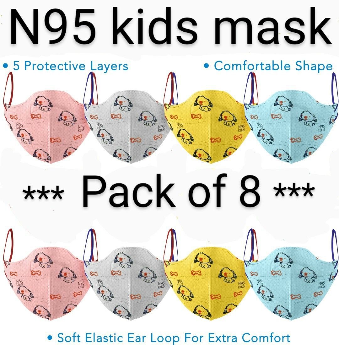 5 Layers Protraction of Anti Dust/Pollution and Bacteria, 95% Hard Filtration, N95 kids mask Reusable, Washable, Water Resistant-image-28