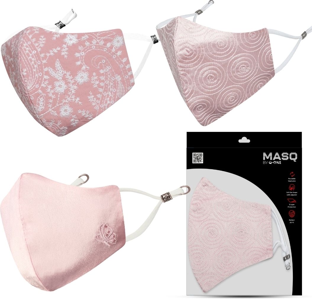 masq Anti-Pollution Anti-Bacterial BFE>99% 4 Layer Protective Face Mask Girl & Women Pink_Comb_03 Reusable, Washable Cloth Mask-picture-25