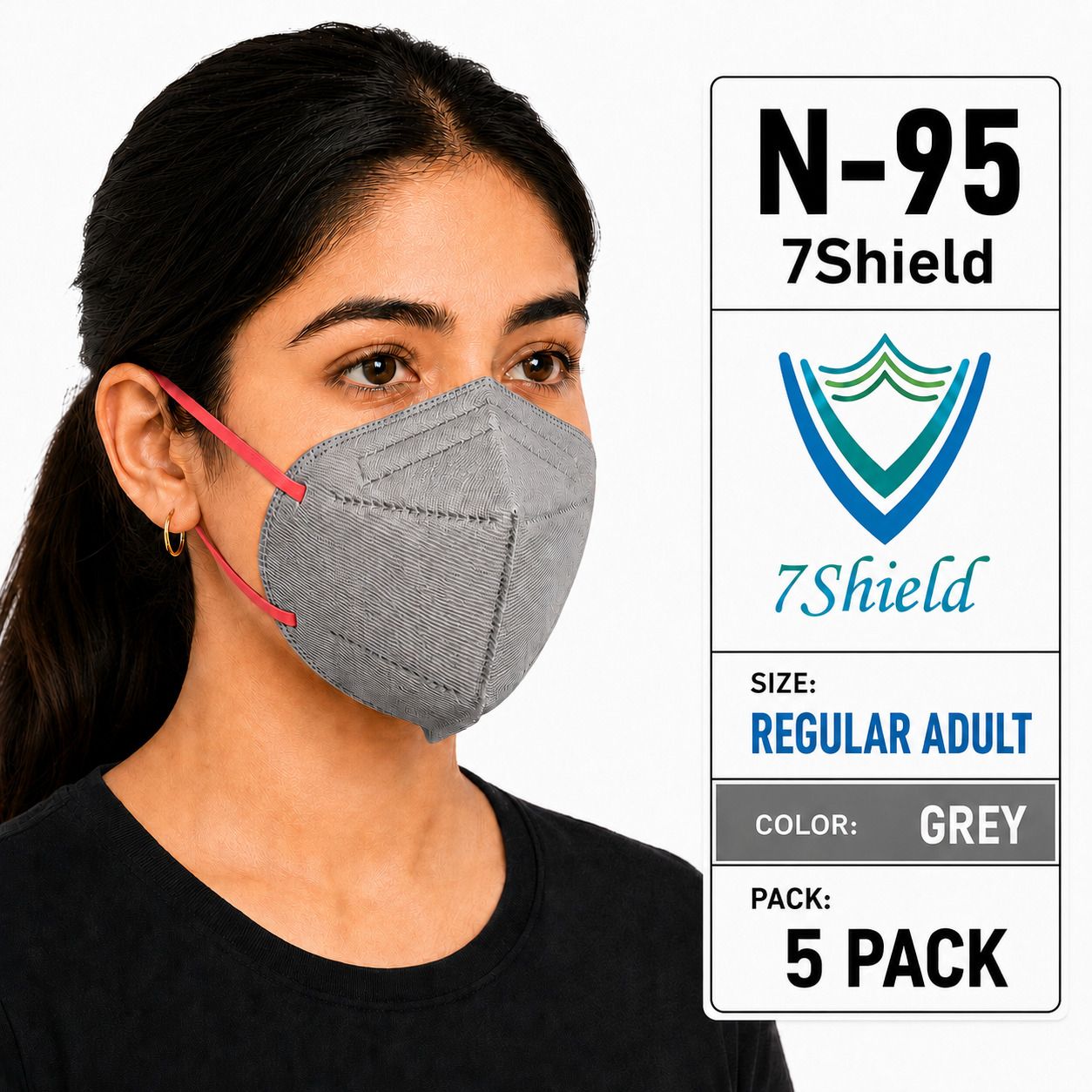 Grey N95 Medical Mask High-Performance Healthcare and Personal Use 6-Ply Grey N-95 Washable, Reusable, Water Resistant-image-35