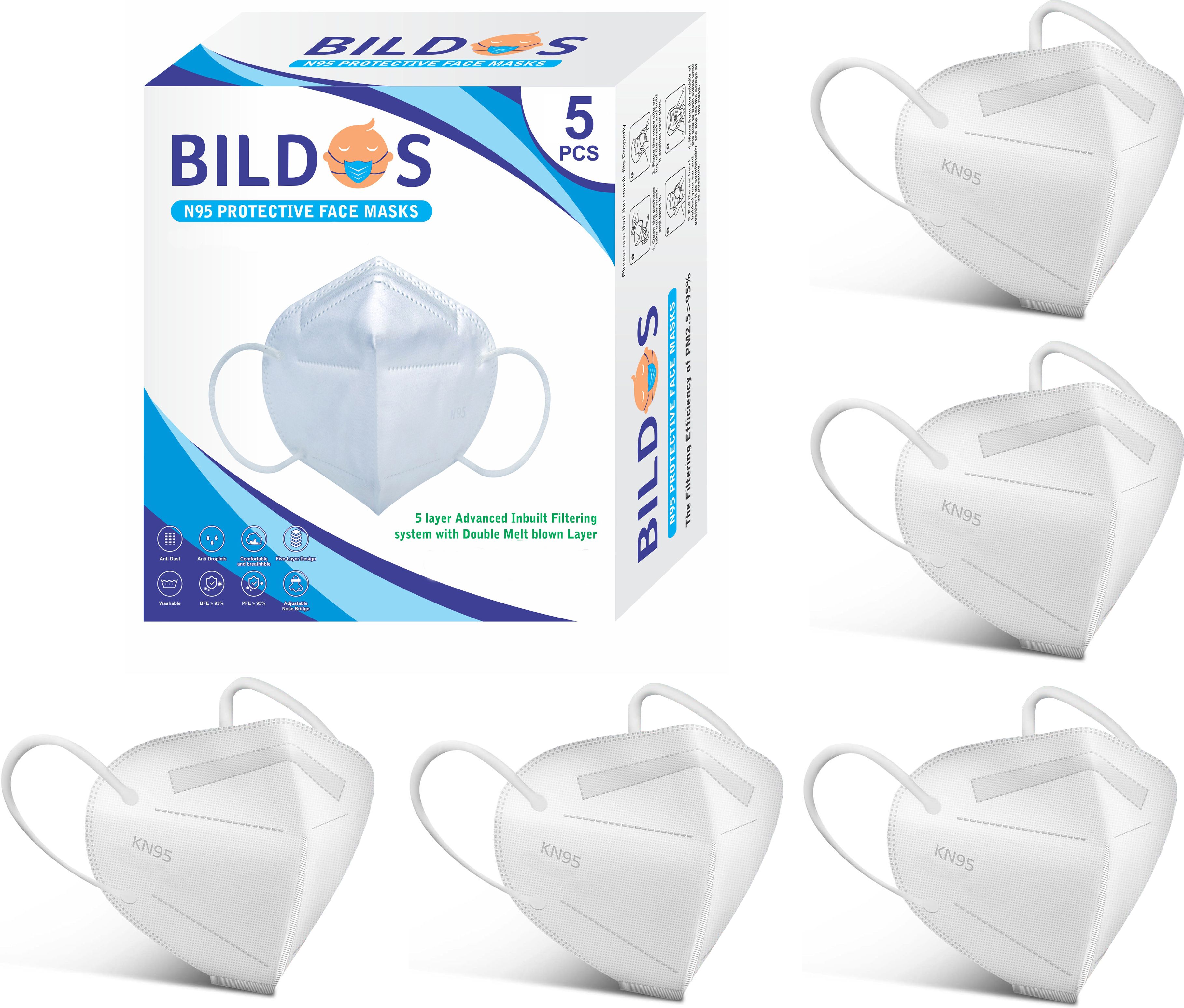 Mask for Men 5 PCs N95 Mask With Meltblown Layer-image-49