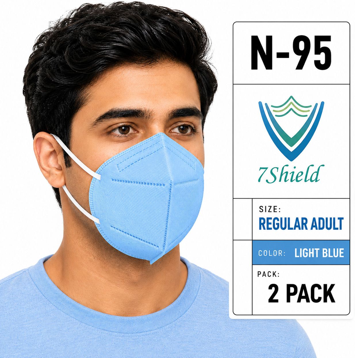 Blue N95 Medical Mask High-Performance Healthcare and Personal Use 6-Ply Blue N-95 Washable, Reusable, Water Resistant-image-49