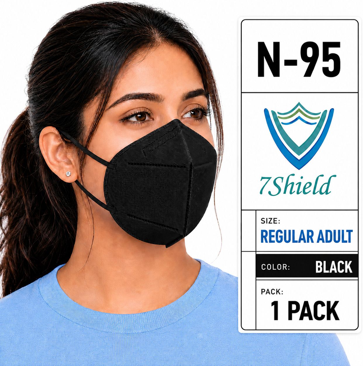 Black N95 Medical Mask High-Performance Healthcare and Personal Use 6-Ply Black N-95 Washable, Reusable, Water Resistant-image-29