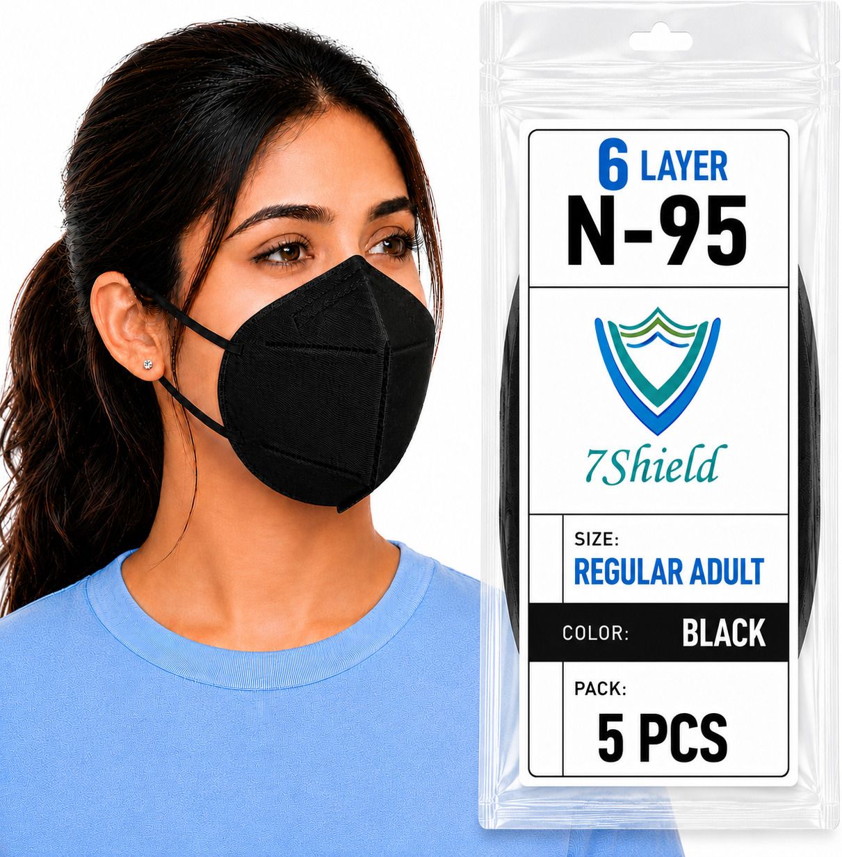 Black N95 Medical Mask High-Performance Healthcare and Personal Use 6-Ply Black N-95 Washable, Reusable, Water Resistant-image-42