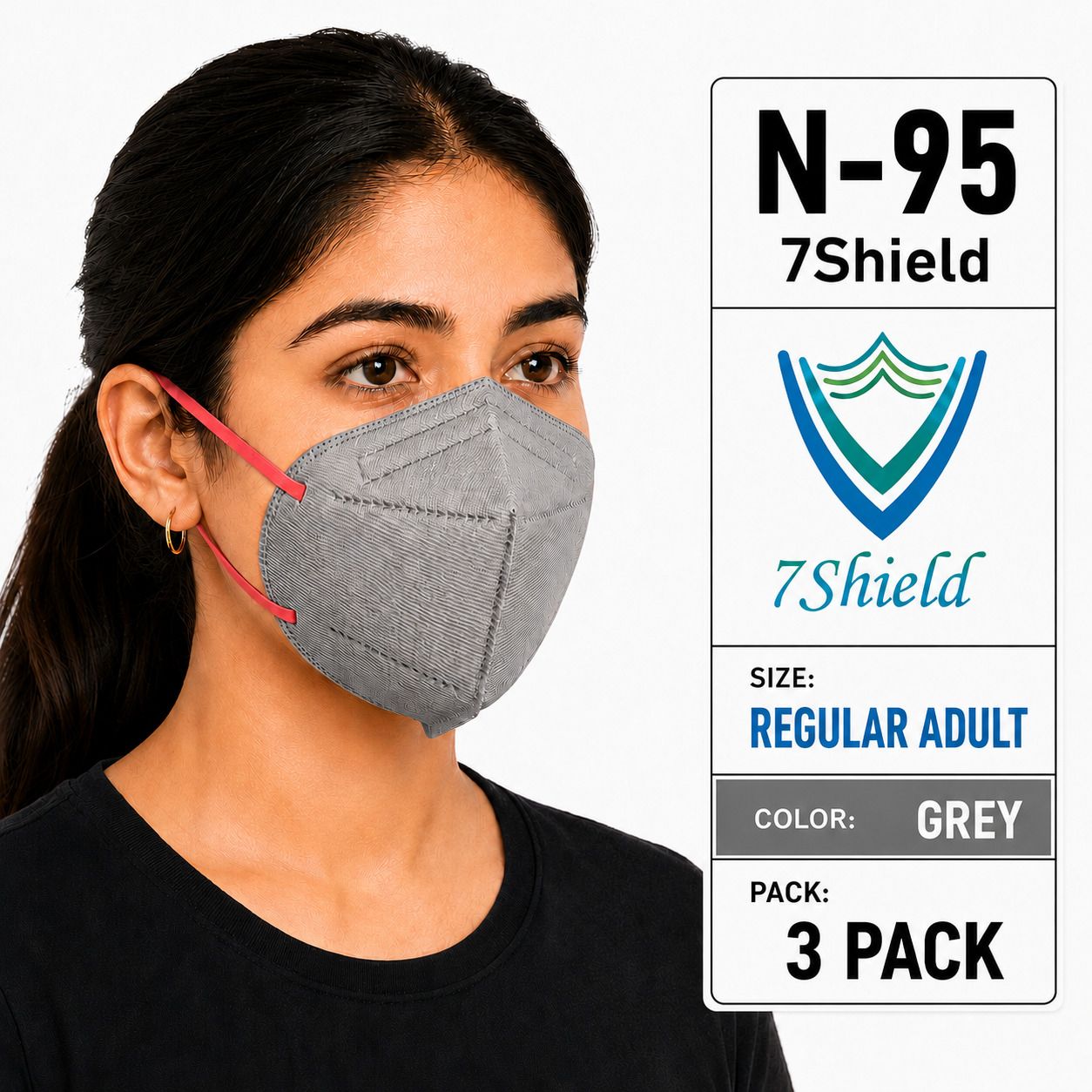 Grey N95 Medical Mask High-Performance Healthcare and Personal Use 6-Ply Grey N-95 Washable, Reusable, Water Resistant-image-37