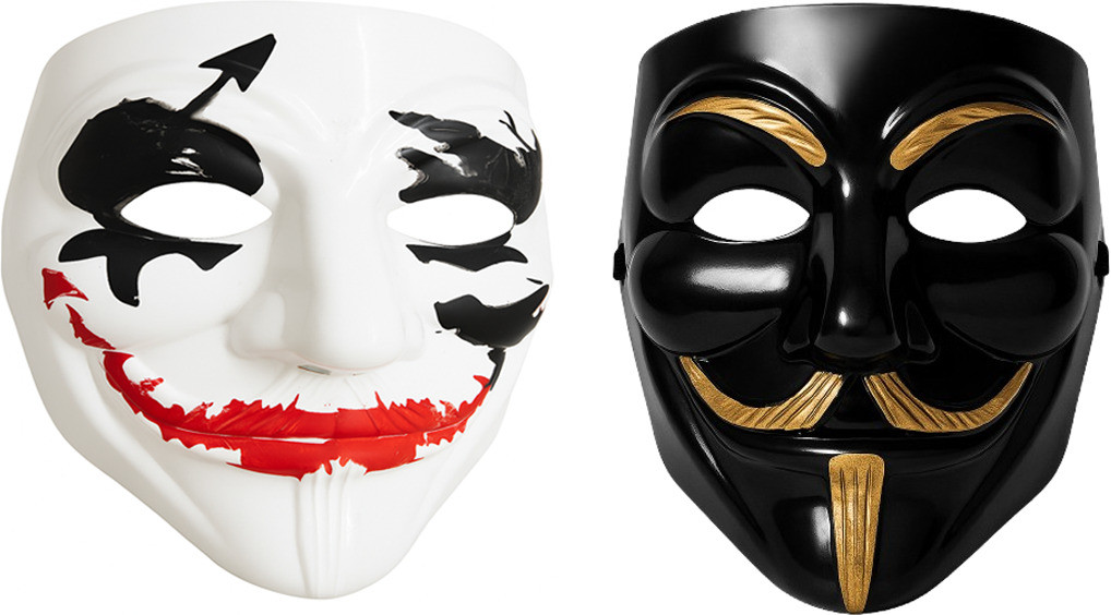 edb Unique Joker Vendetta Hacker Anonymous Party Halloween Comic Face Party Mask image 1