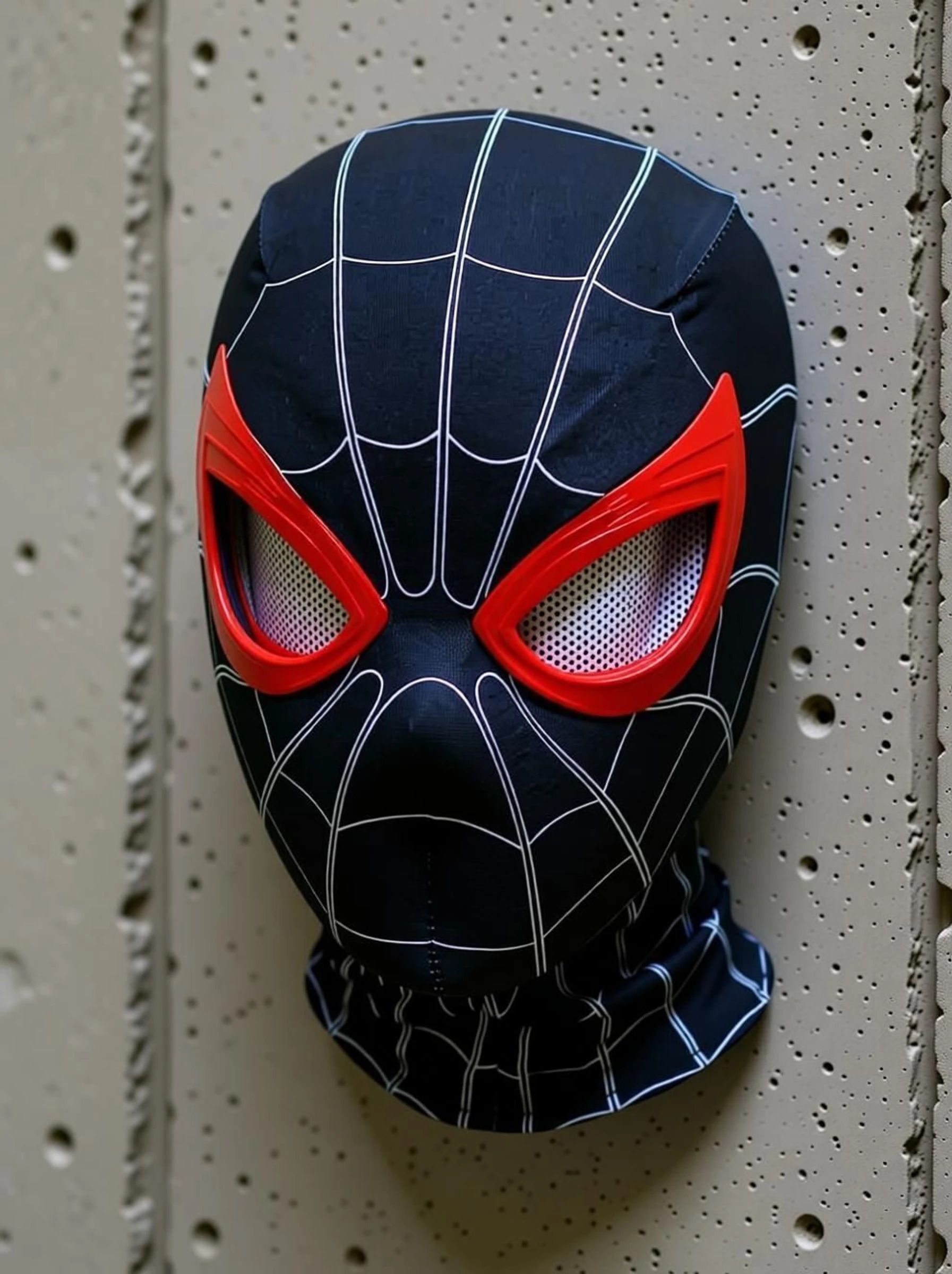 SpiderHero Mask Moving Eyes, Spiderman Mile Morales Hero Mask Party Mask-image-3