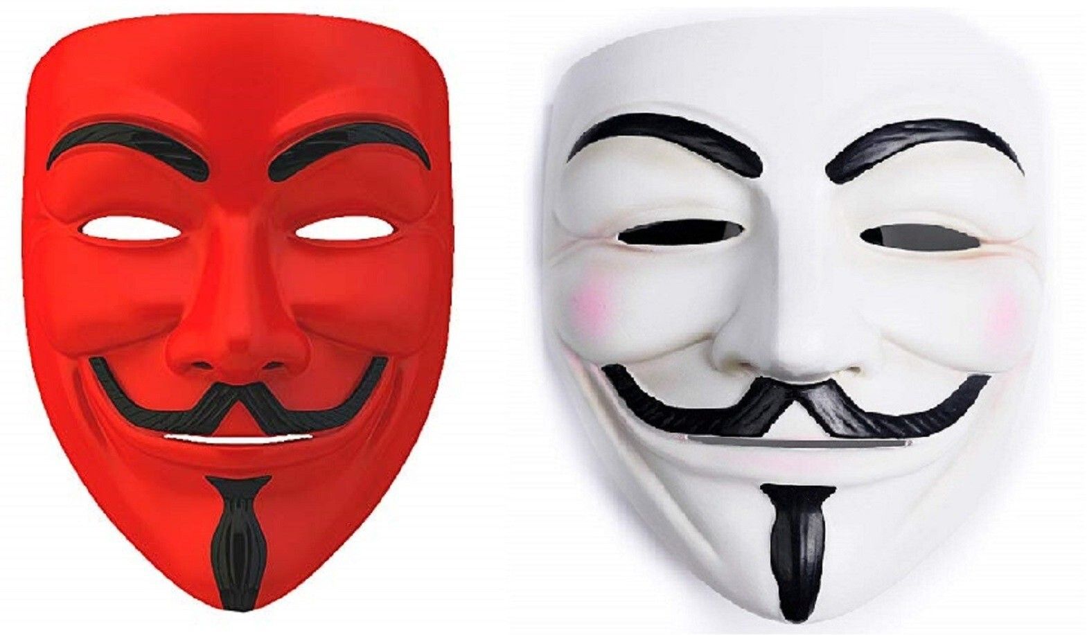 rangbaaz enterprises V for Vendetta Comic Face Anonymous (Red,White) Gift Set Party Mask (Red,White Pack of 2) Party Mask-picture-12