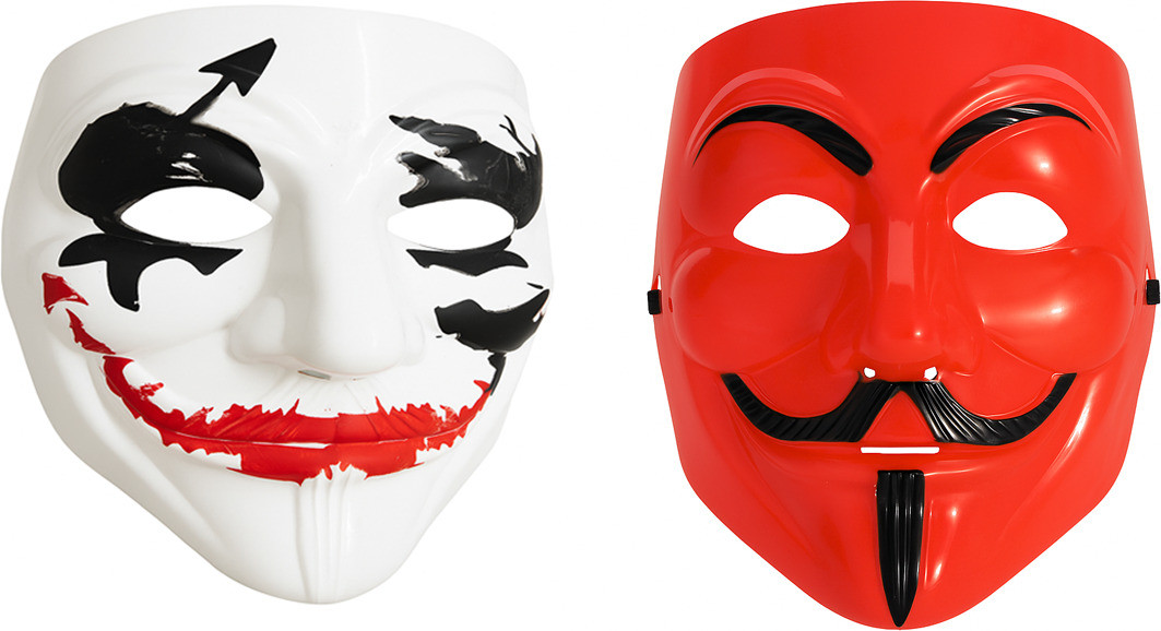 edb Unique Joker Vendetta Hacker Anonymous Party Halloween Comic Face Party Mask image 1