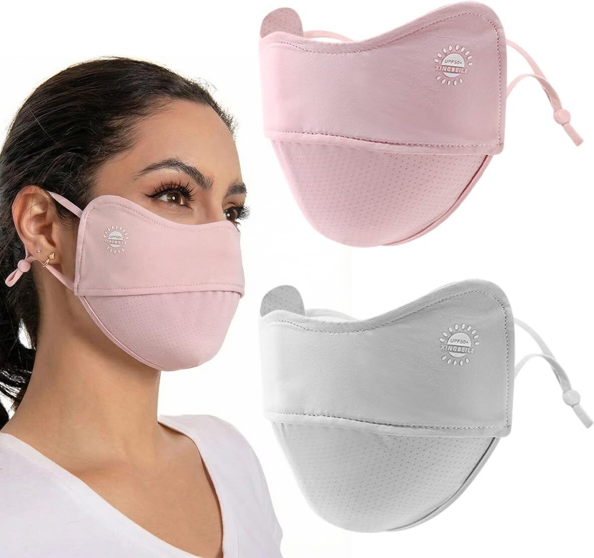 gustave UPF 50 Plus Cooling Sun Face Mask for Women with Adjustable Ear Loops Party Mask-picture-24