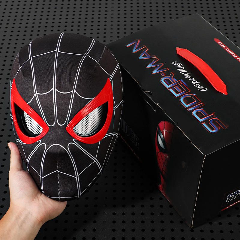 shopogenix Black Spider Cosplay Face Mask with Wireless Remote LED Eye Lights Party Mask-picture-28