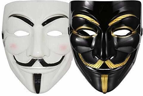 hurrio Plastic Fawkes Mask Anonymous VIP Edition Face-Mask Perfect Fit Cosplay Protest Party Mask-picture-7