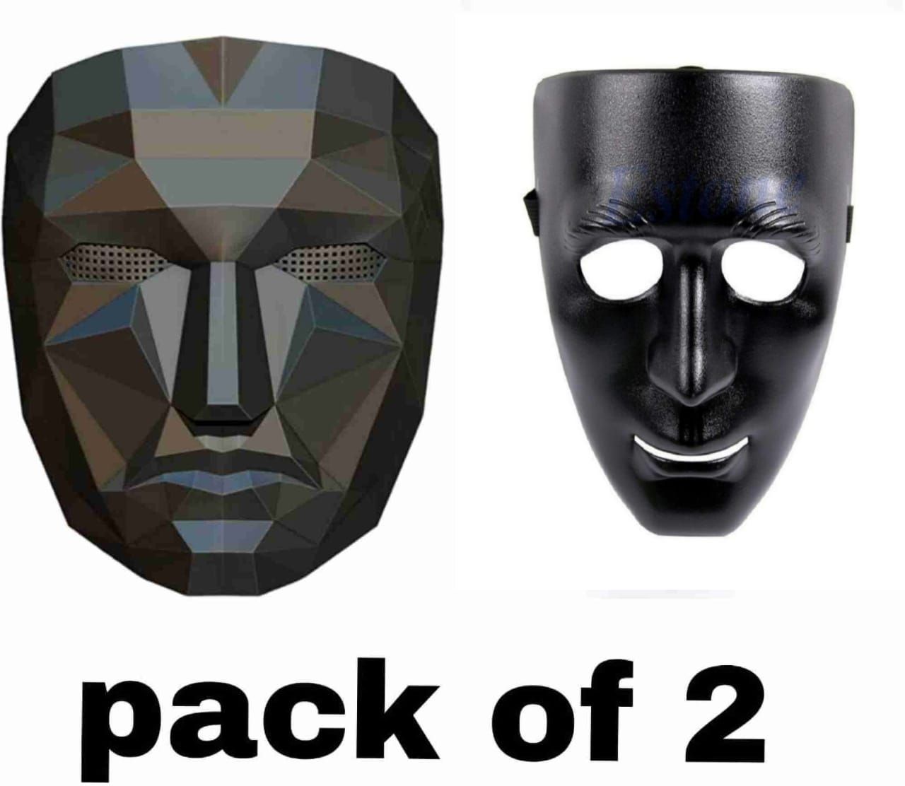 yubirth Two Black Legend Front Man & Black stone man Pack of 2 se Party Mask-picture-15