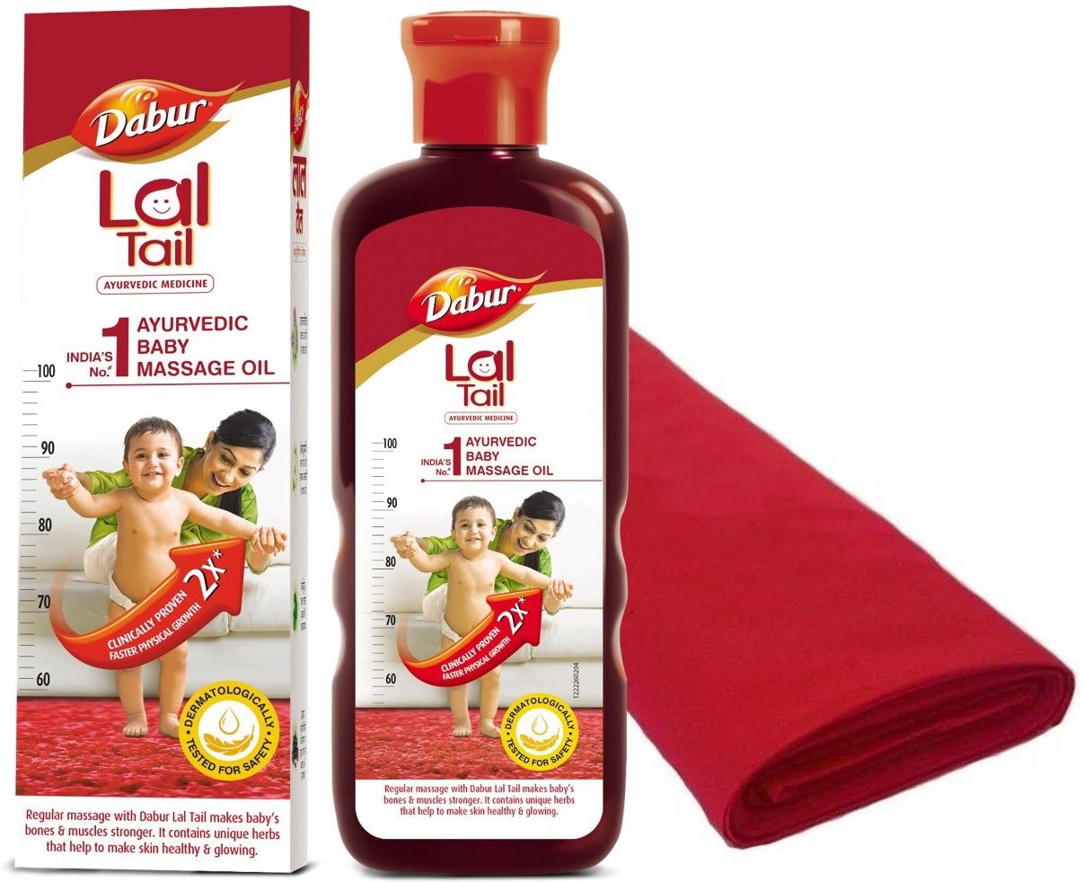 Lal Tail: Ayurvedic Baby Oil - 500ml with Muslin Cloth