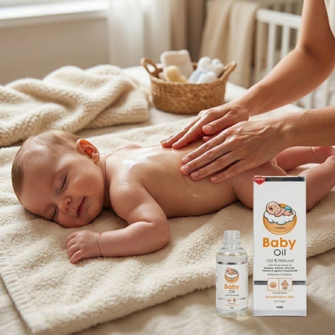 Baby Oil 100% Natural No irritation to baby's vitamin E Pack 1-image-24