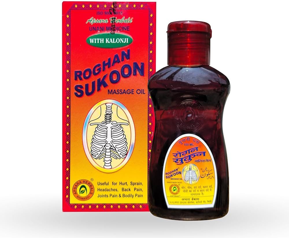 sukoon APSARA HERBAL ROGHAN SUKOOON MASSAGE OIL PACK OF 1x100ml (100ml)-picture-12