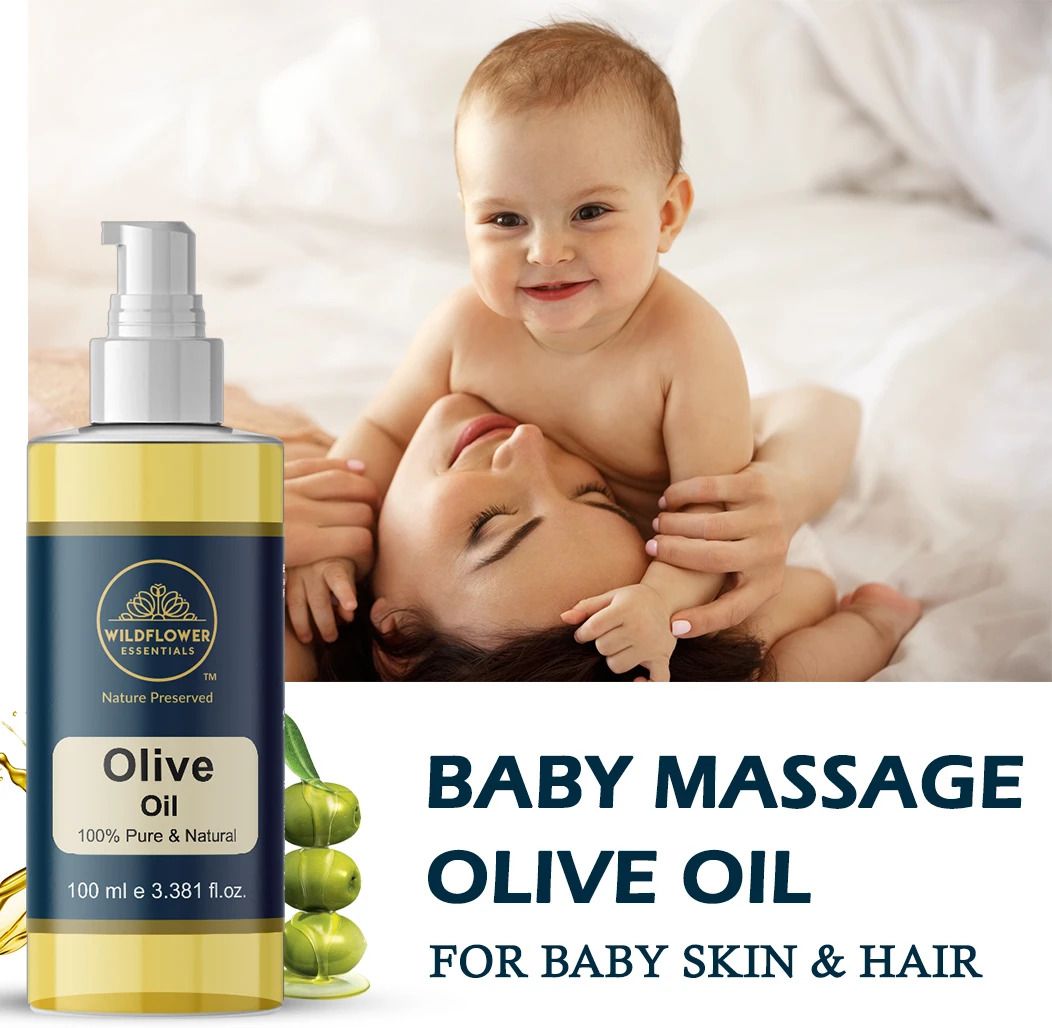 wildflower essentials 100% Pure & Natural Baby Massage Olive Oil For Baby Skin & Hair-picture-28