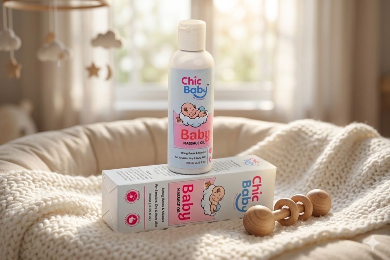 chic baby Baby Massage Oil : Strong Bones & Muscles for Sensitive Dry and Itchy Skin-picture-39