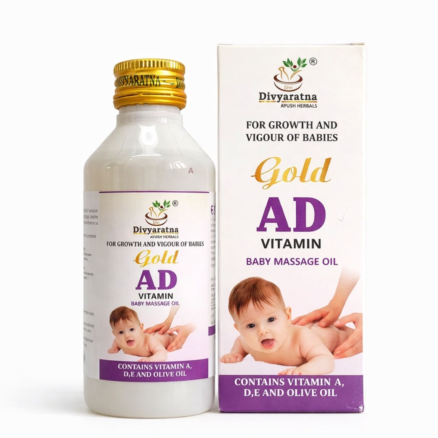 Gold AD Baby Massage Oil Ayurvedic Vitamin A D E Baby Skin Nourishing Oil-image-44
