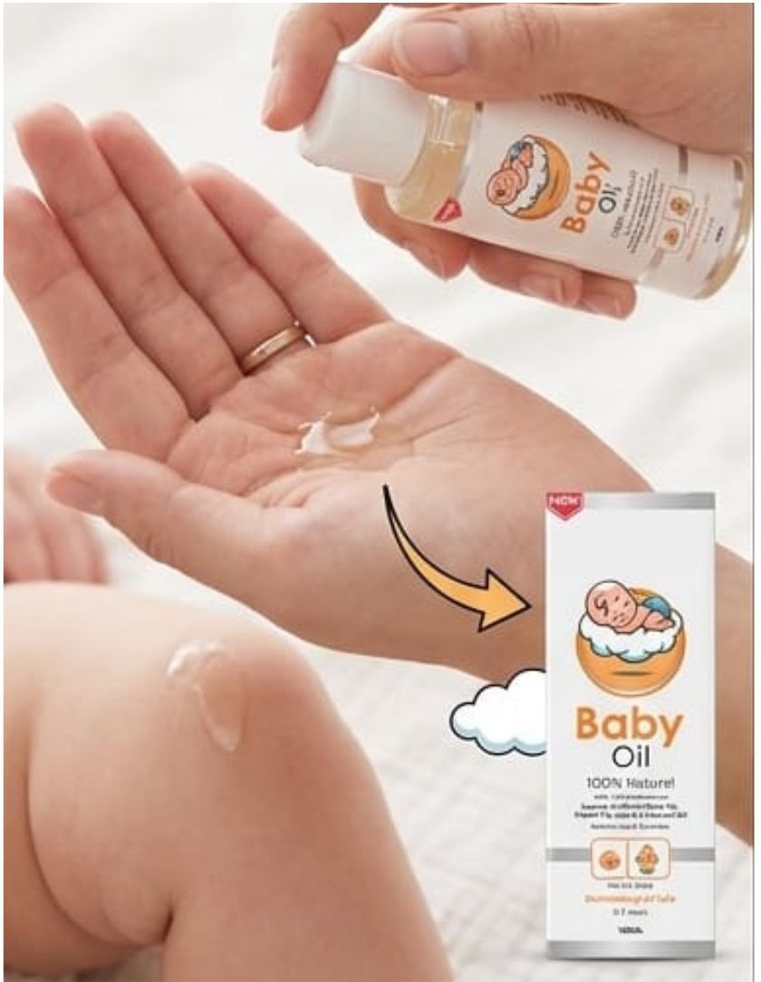 Baby Oil 100% Natural No irritation to baby's vitamin E Pack of 1-image-1