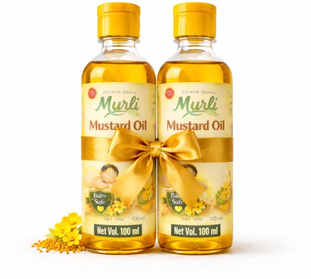 Kachhi Ghani Mustard Oil (Sarso Ka Tel) Baby Massage &Body Care- 100ML pack of 2-image-9