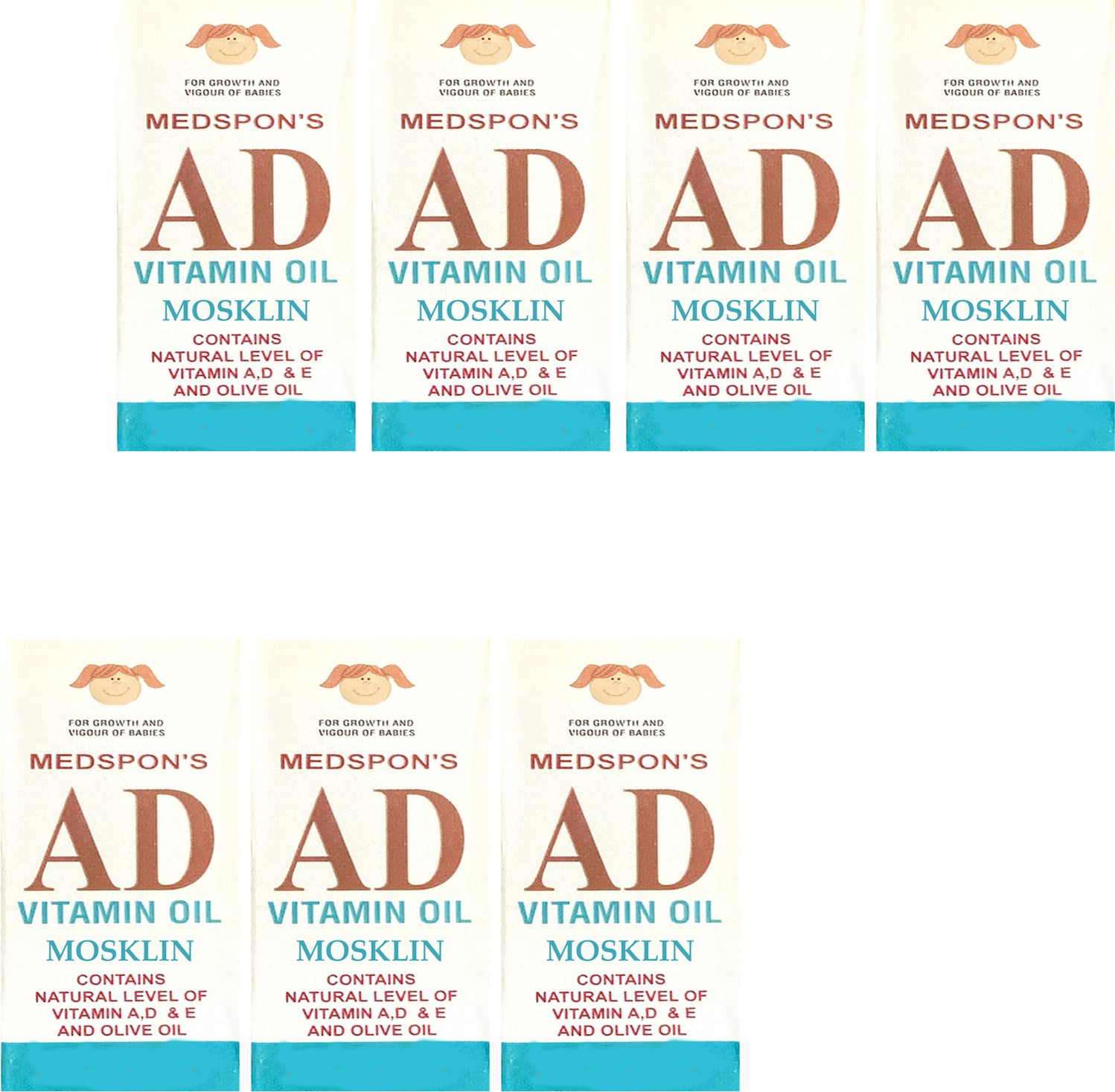 MEDSPONS AD VITAMIN BABY OIL FOR BABY HEALTHY & SHINEE SKIN E PACK OF - 7-image-29