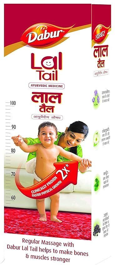 dabur Lal Tail Ayurvedic Baby Massage Oil 200ml Growth for Stronger Bones and Muscles-picture-1