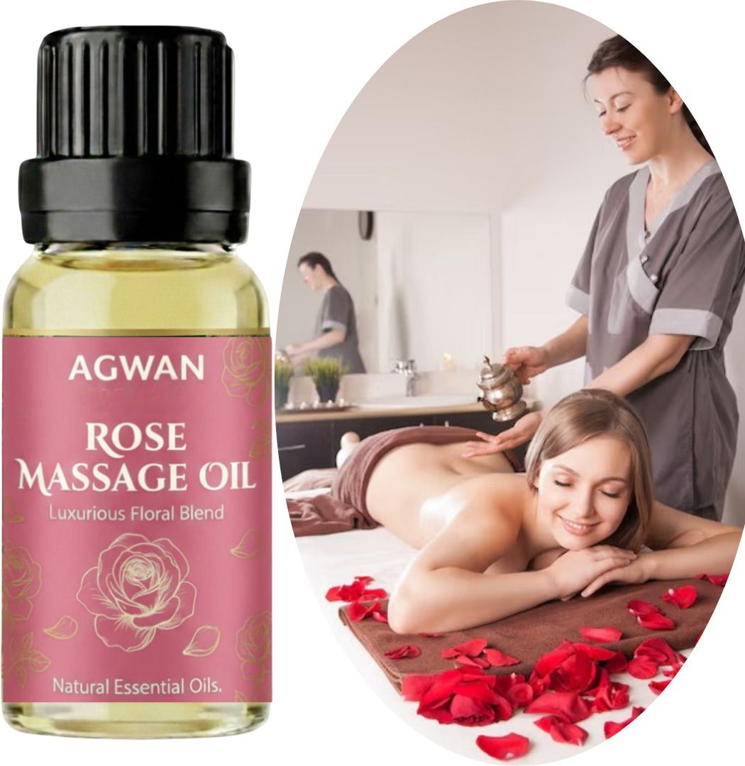 agwan Rose Massage Oil Sensual Romantic Non Sticky Natural Body Oil 100ml-picture-24