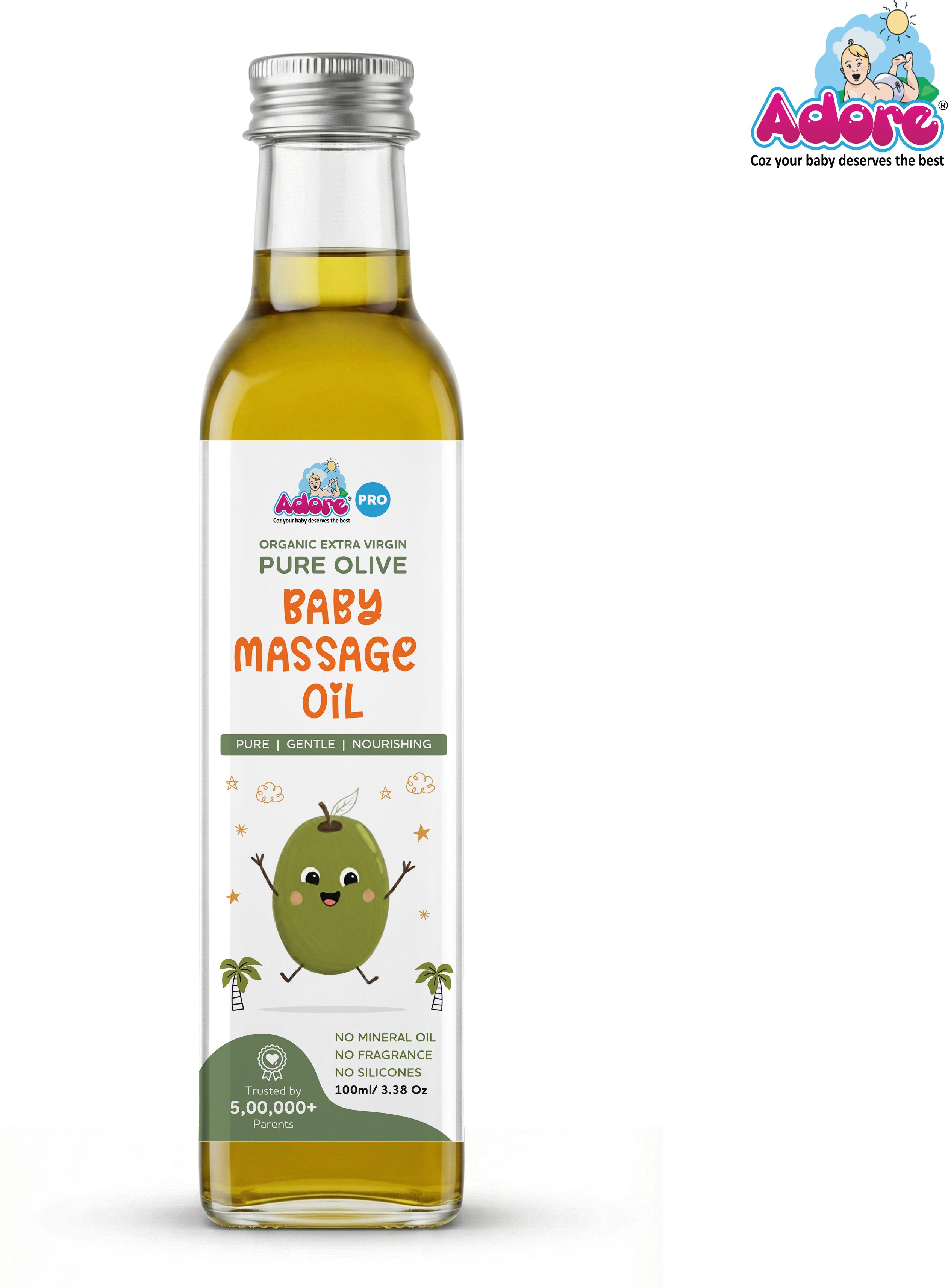 Organic Extra Virgin Pure Olive Baby Massage Oil - Cold Pressed-Glass Bottle-image-42