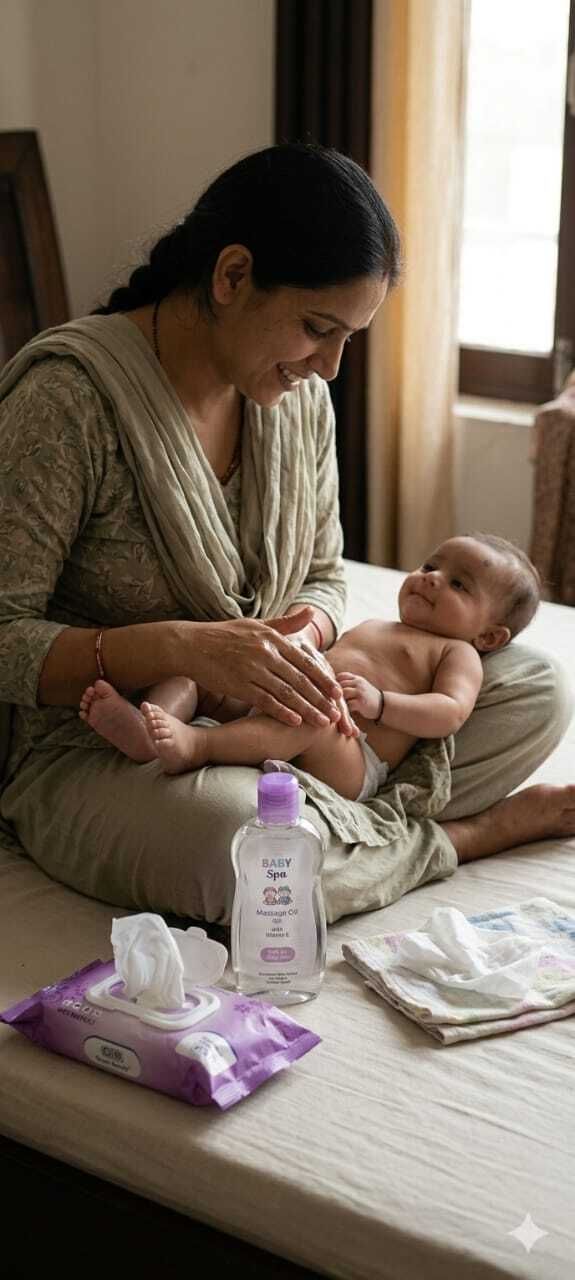 Baby Spa Massage Oil & Lavender Wet Wipes Combo-image-40