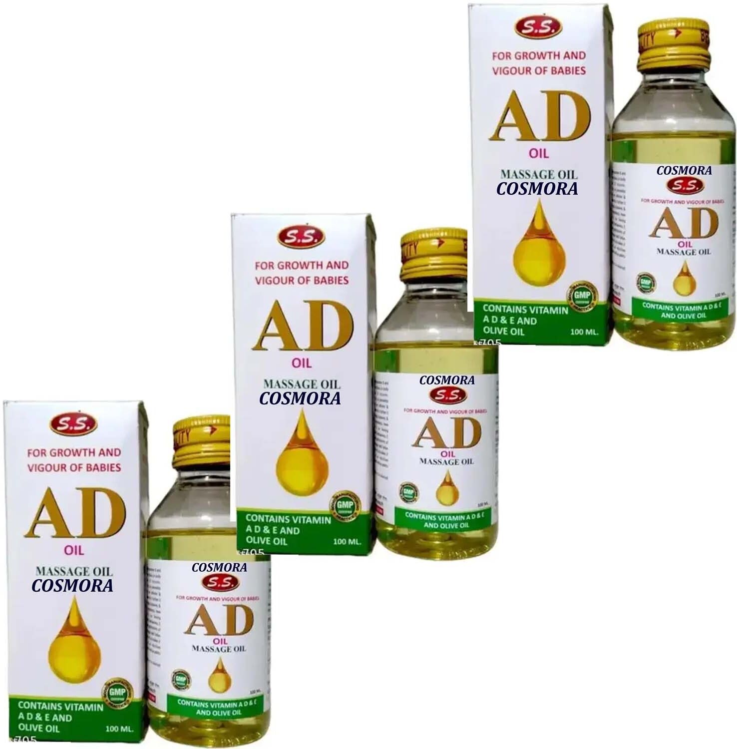 cosmora S.S. AD BABY MASSAGE OIL FOR SHINEE ,SMOOTH & GENTLE SKIN PACK OF - 100ml x 3-picture-15