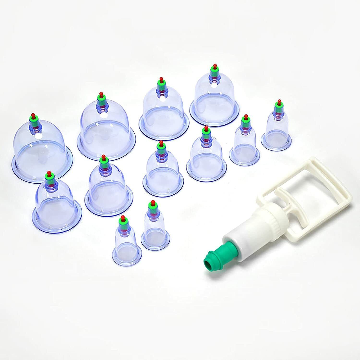 Birud 12 Pcs Massage Cans Cups Vacuum Cupping Kit Pull Out Vacuum Apparatus Therapy Relax Massager Body Suction Pumps Hijama Cupping Kit Set Massager-image-7