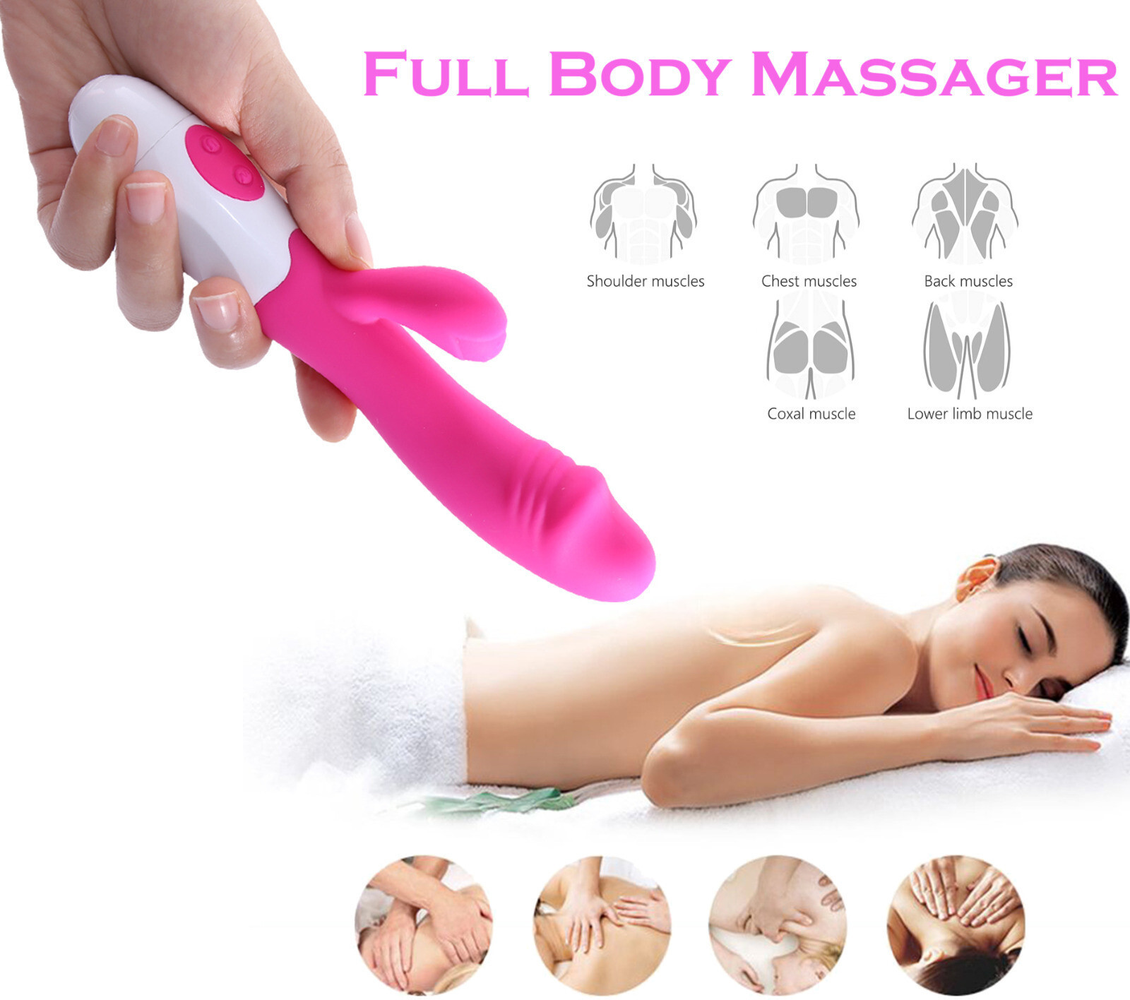 JoyStick Handheld Cordless Full Body Pain Relief Massager Waterproof and Superbly Soft Exerciser Rabbit Massager image 1