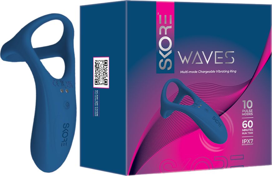 SKORE Waves 10 Mode Vibrating Ring | 60min RunTime | IPX7 Waterproof | Unisex Massager-image-7
