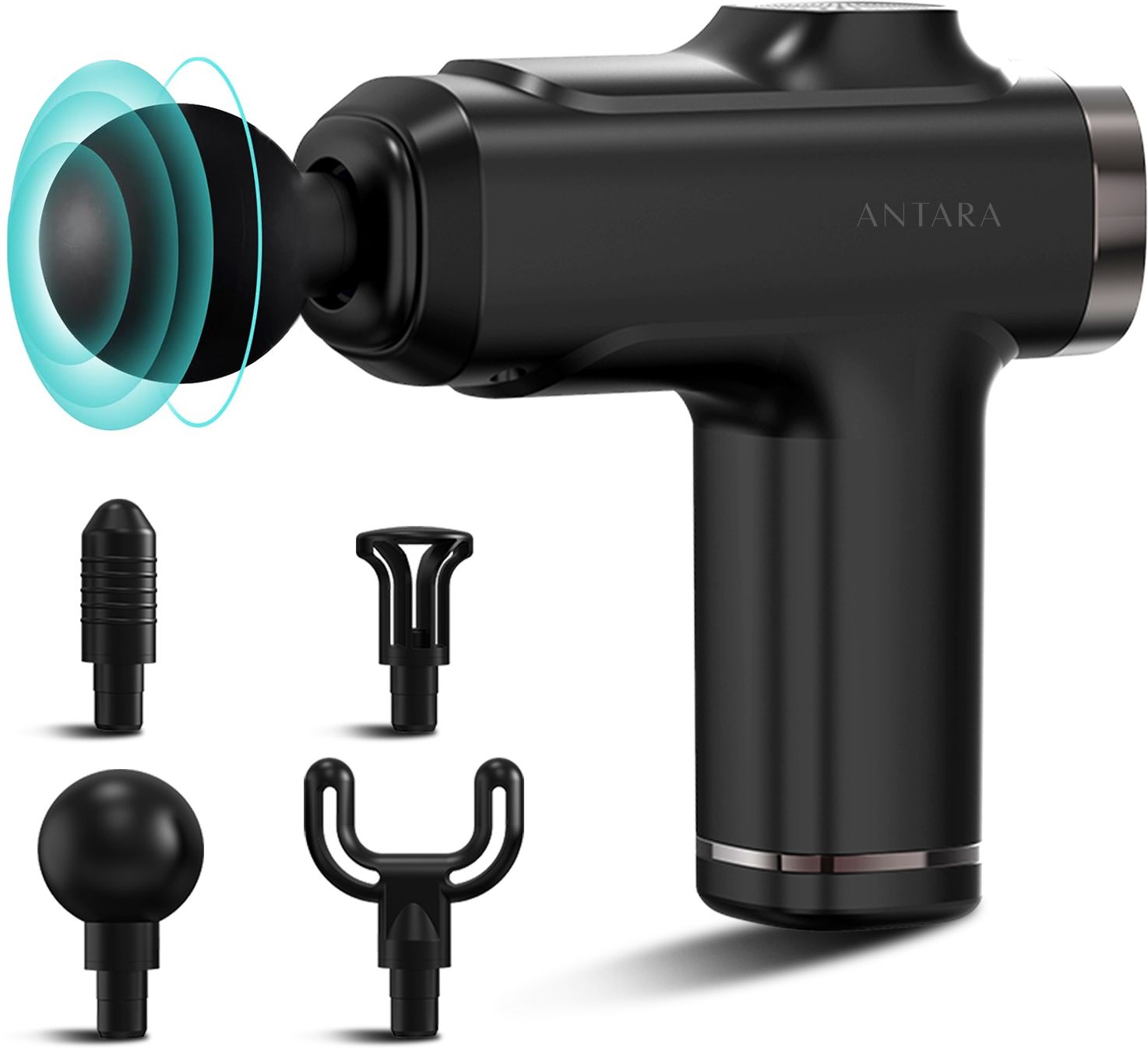 AGEasy Pain Relief Compact Massage Gun 8 Speed, 4 Massage Heads, Rechargable USB Type - C, Handheld Massager