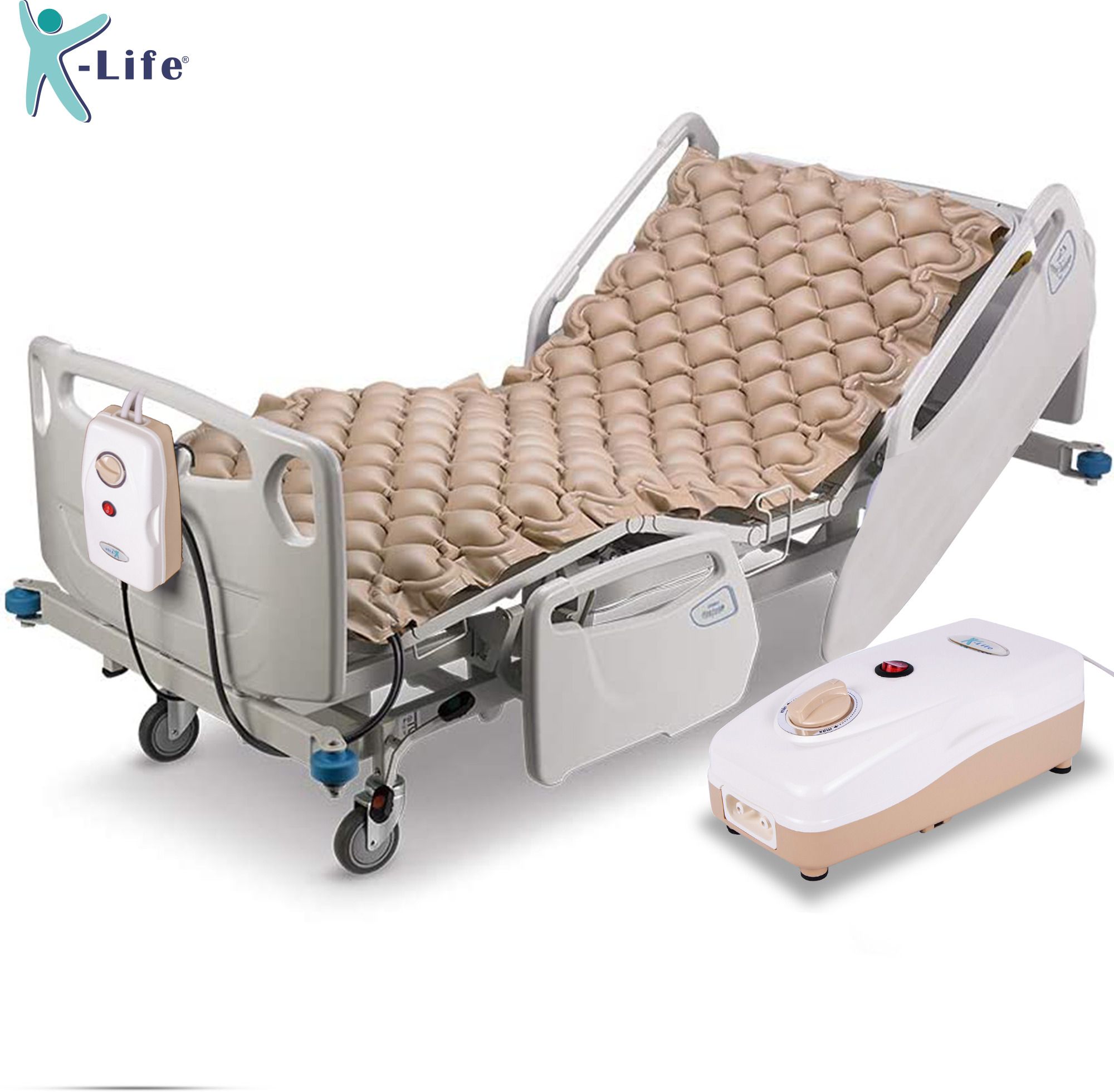 K-life Portable Anti Decubitus Air Bed Adjustable Pump System Medical Grade PVC Bubble Mattress for Prevention of Bed Sores Patients AM-101 Massager-image-45