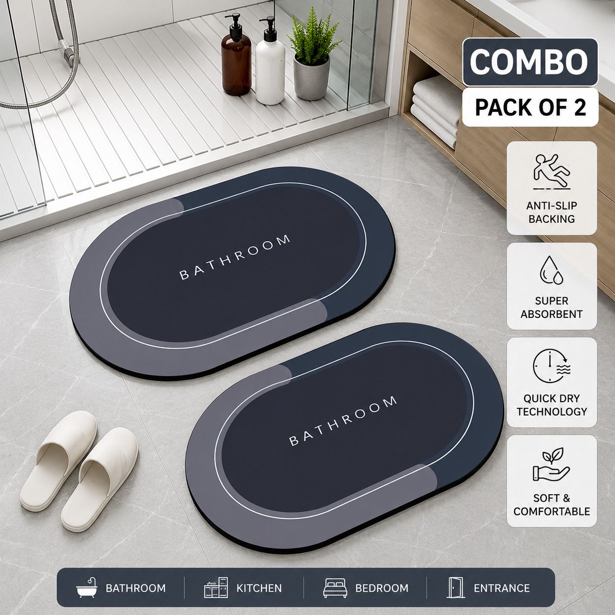 clenvo Rubber Bathroom Mat-picture-25