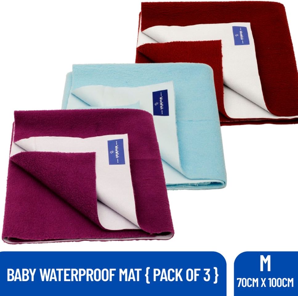weewish Waterproof, Cotton, Fleece Dry Sheet, Reusable & Washable, (MEDIUM), Pack of 3-picture-44