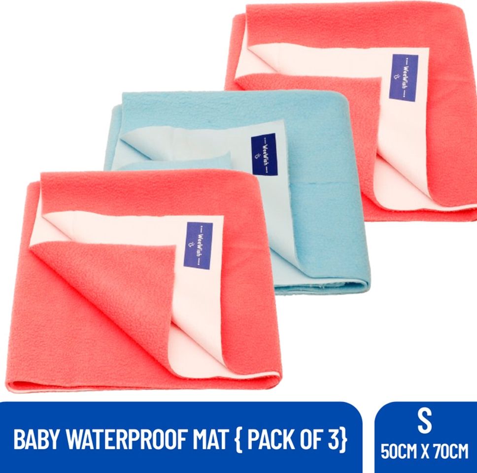 Waterproof - Cotton, Fleece Dry Sheet - Reusable & Washable-(Small) - Pack of 3-image-42