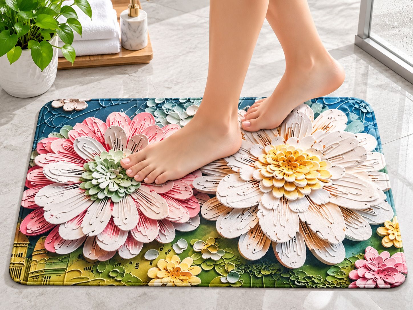 destinyhome Rubber Bathroom Mat-picture-37
