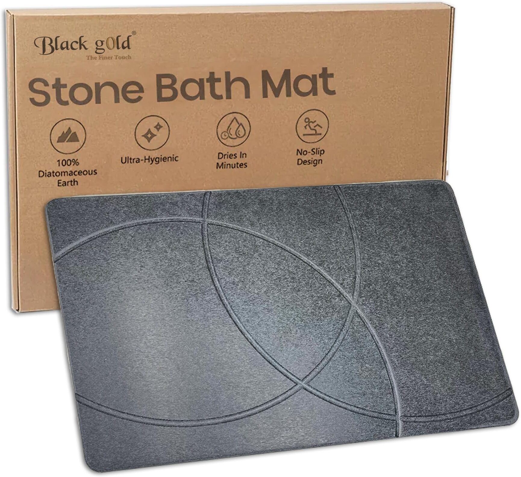 black gold Stone Bathroom Mat-picture-44