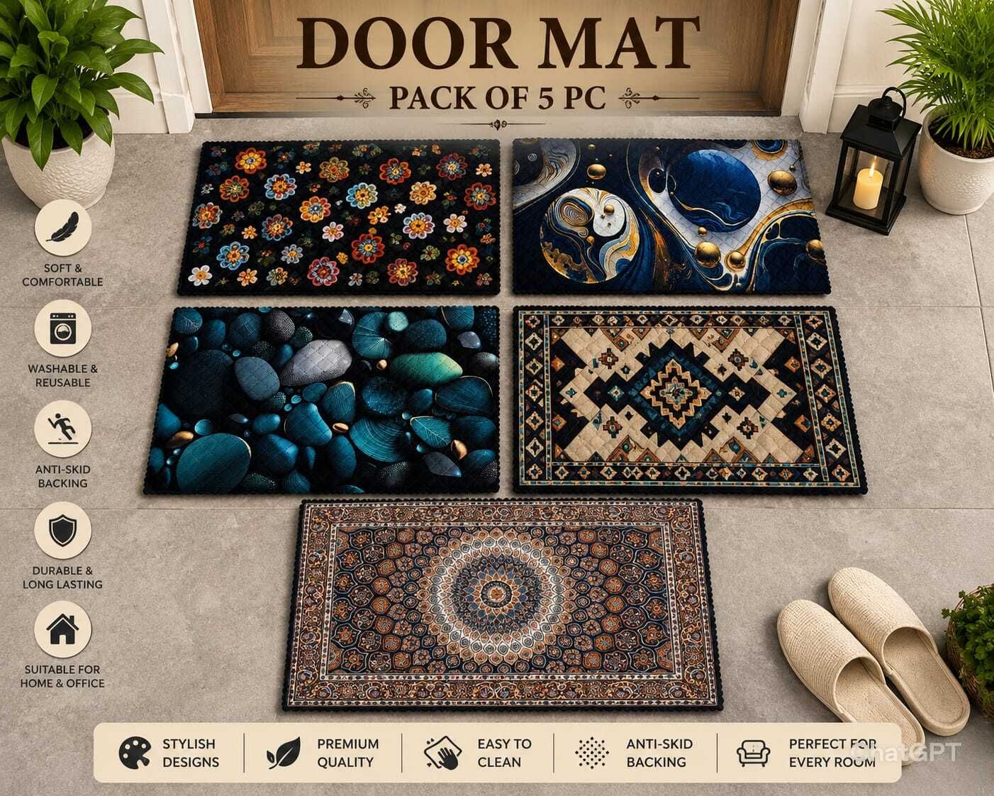 home shine Velvet Door Mat-picture-14