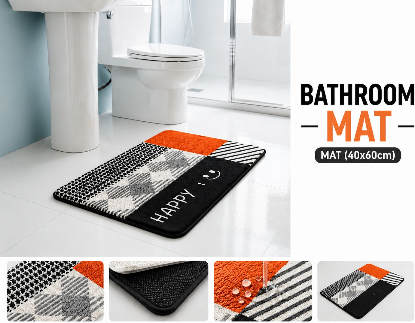viora PVC (Polyvinyl Chloride) Bathroom Mat-picture-21