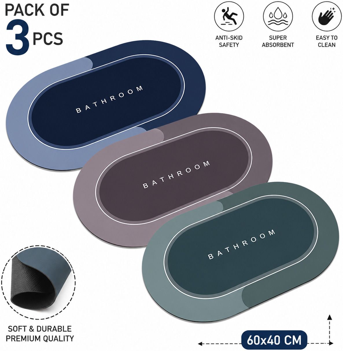 destinyhome Rubber Bathroom Mat-picture-19