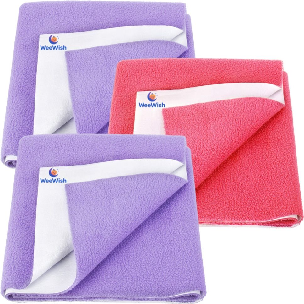 weewish Waterproof, Cotton, Fleece Dry Sheet, Reusable & Washable, (MEDIUM) - PACK OF 3-picture-40