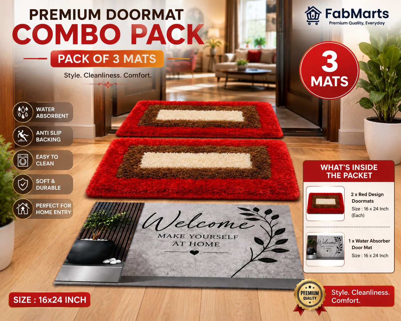 fabmarts PVC (Polyvinyl Chloride) Door Mat-picture-40
