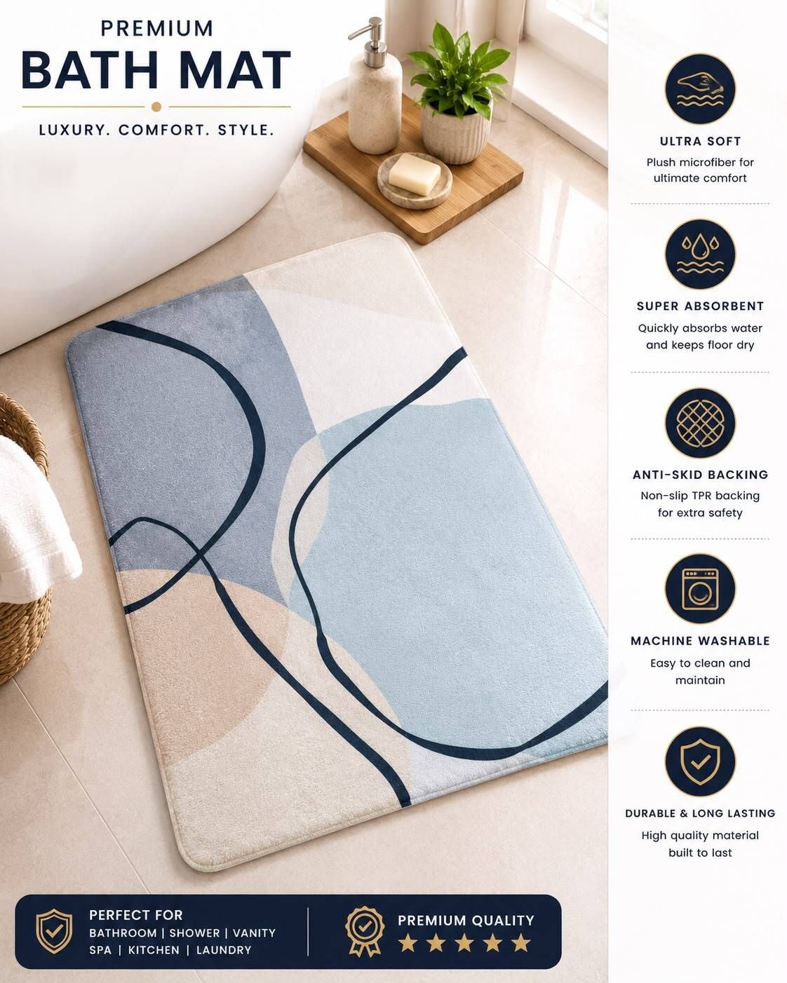 sana Microfiber Bathroom Mat-picture-20
