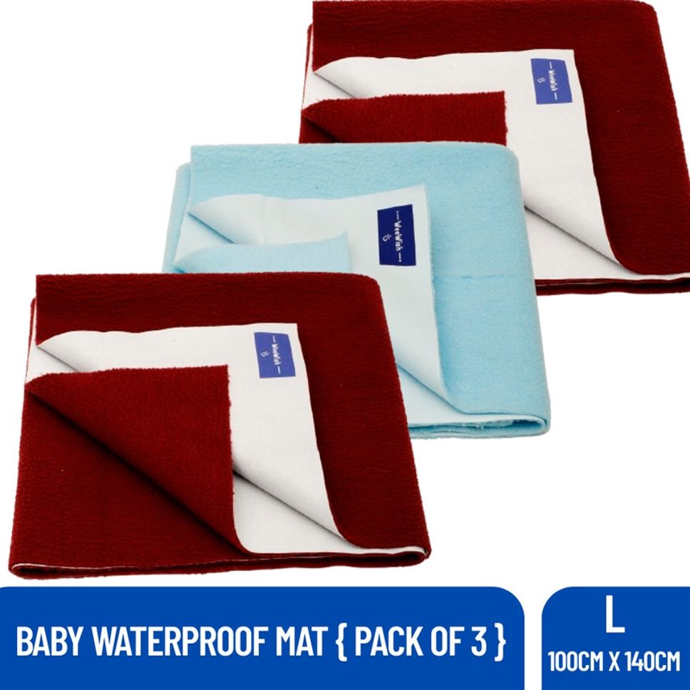 Waterproof - Cotton, Fleece Dry Sheet - Reusable & Washable- (LARGE) - Pack of 3-image-42