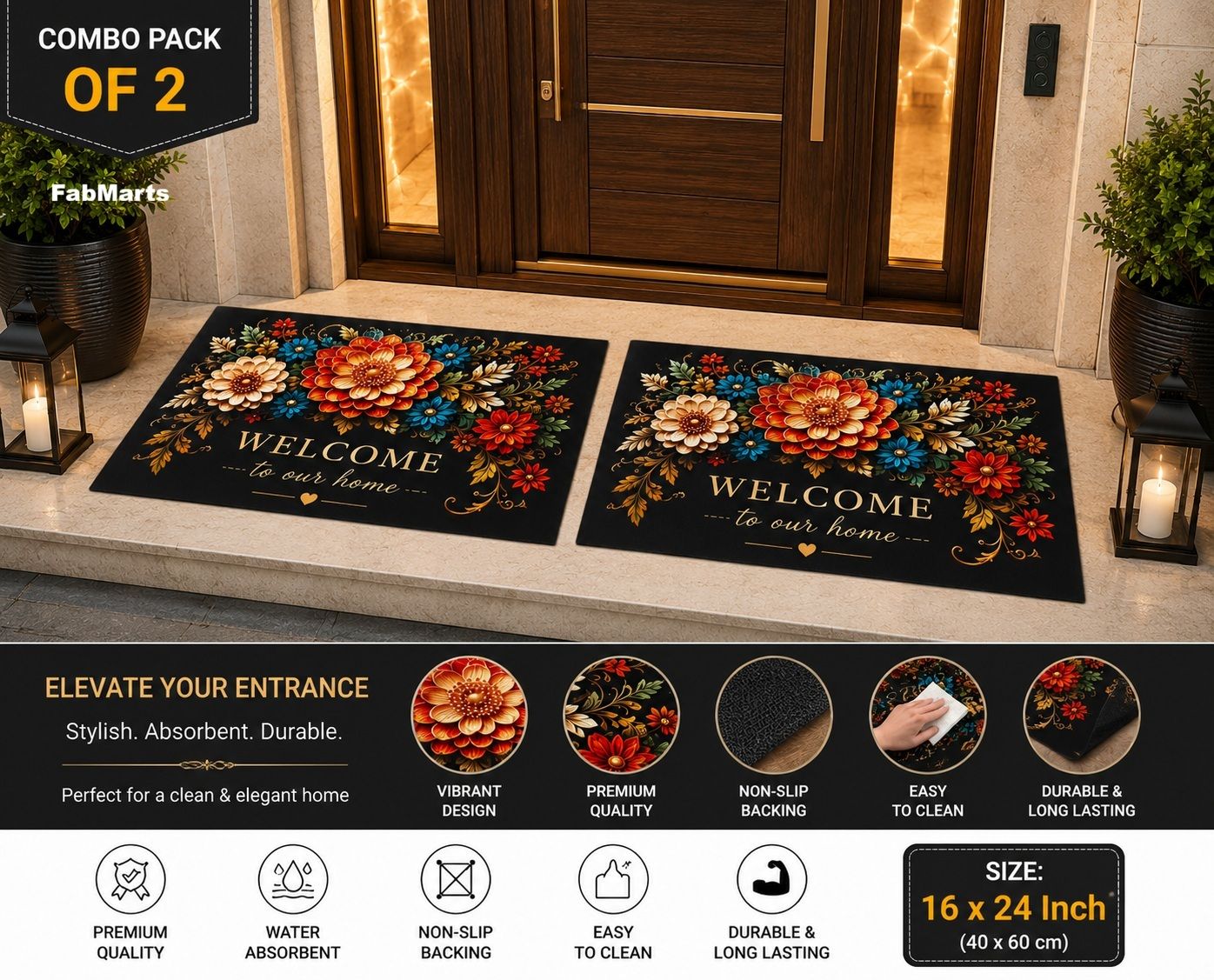 fabmarts PVC (Polyvinyl Chloride) Door Mat-picture-35
