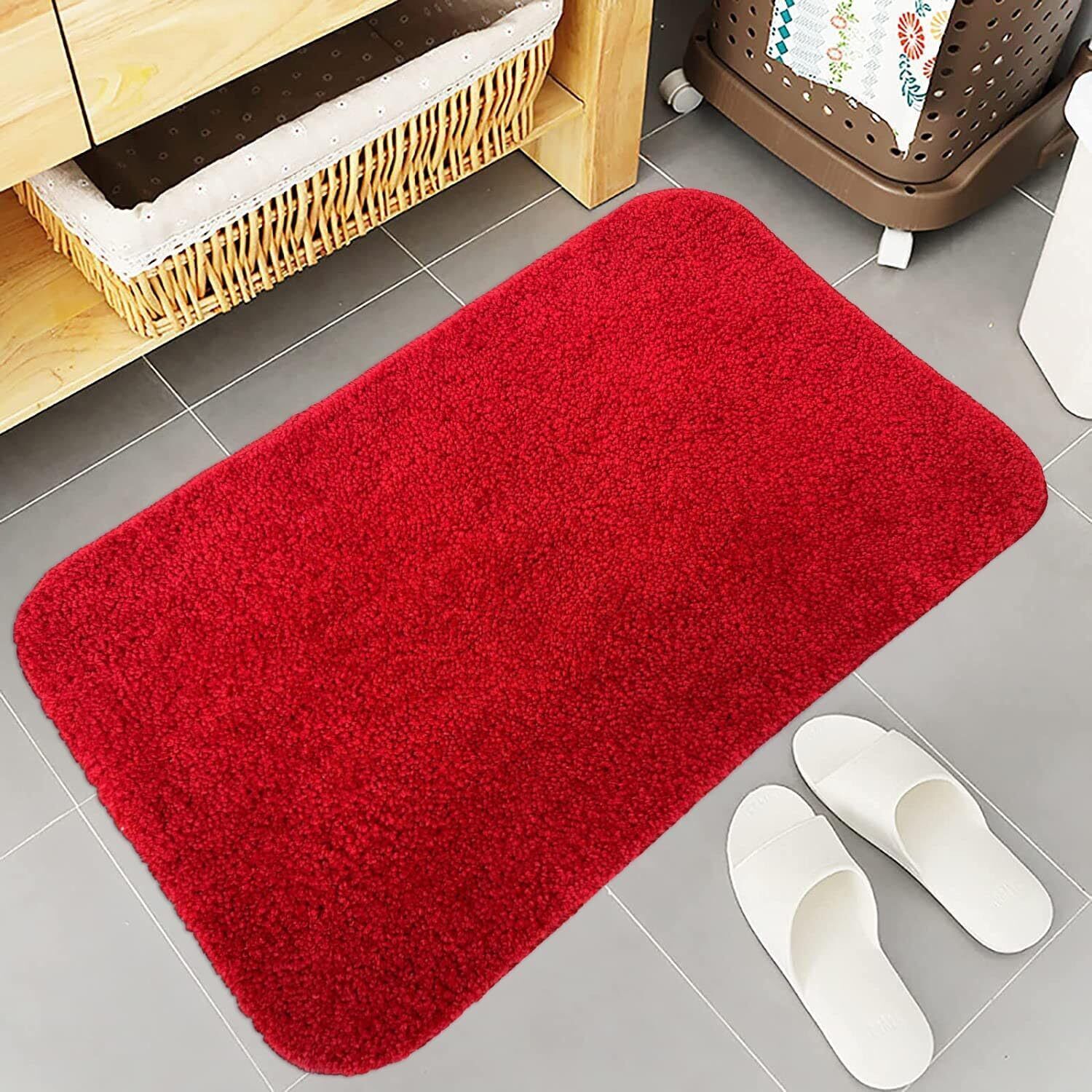 Water Absorbent Microfiber Quick Dry Non Slip Polyester Bathroom Entrance Soft Indoor and Outdoor Rug Pad-image-4